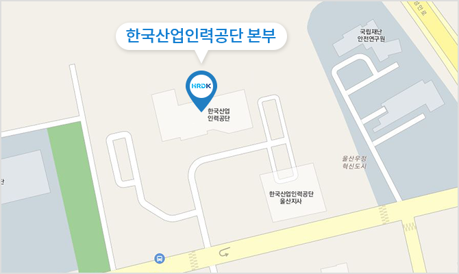 한국산업인력공단 본부 지도